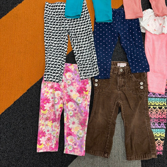 Lot of 8 Baby Girl Toddler Bottoms Bundle Pants Size 18 Months Multi-Color - Picture 3 of 10